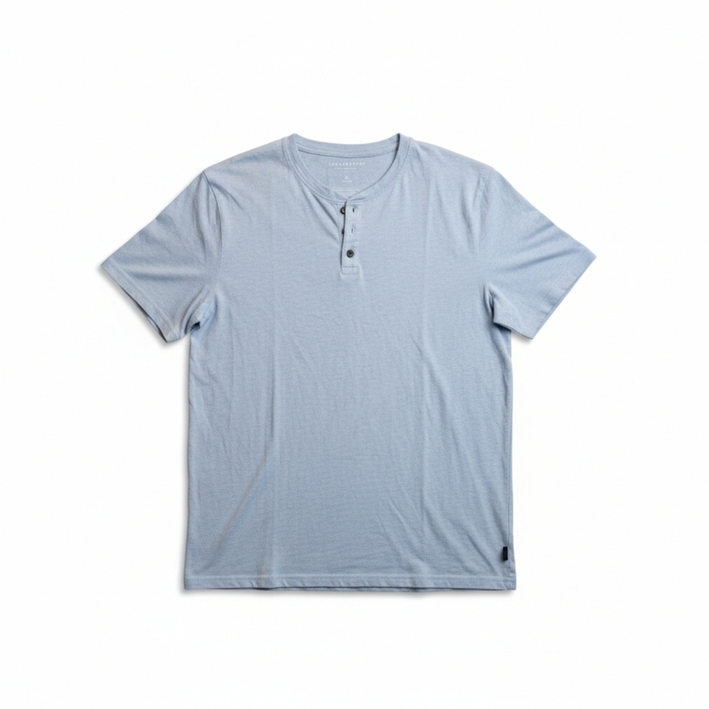 Lucky Brand Men's Heather Gray Short Sleeve Henley Shirt
